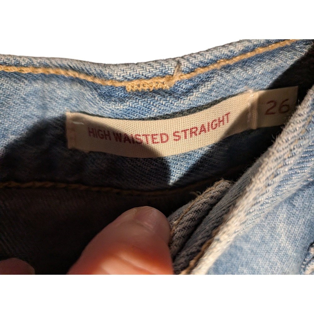 Levis High‎ Waisted Straight Leg Jeans Light Wash Blue Denim Size 26 - Picture 3 of 4